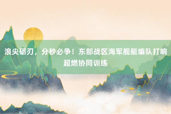 浪尖砺刃，分秒必争！东部战区海军舰艇编队打响超燃协同训练