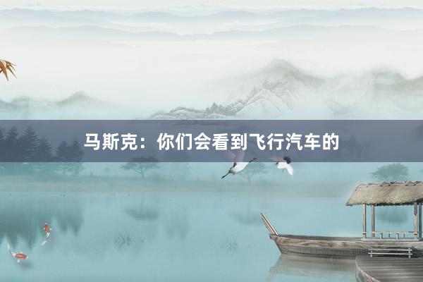 马斯克：你们会看到飞行汽车的