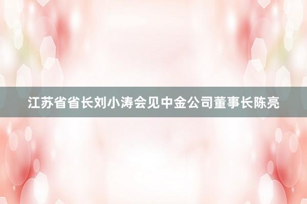 江苏省省长刘小涛会见中金公司董事长陈亮