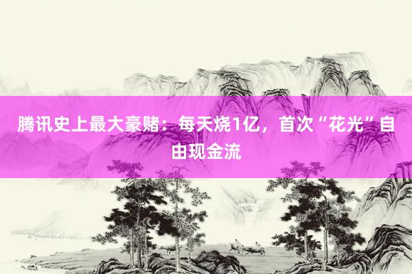 腾讯史上最大豪赌：每天烧1亿，首次“花光”自由现金流
