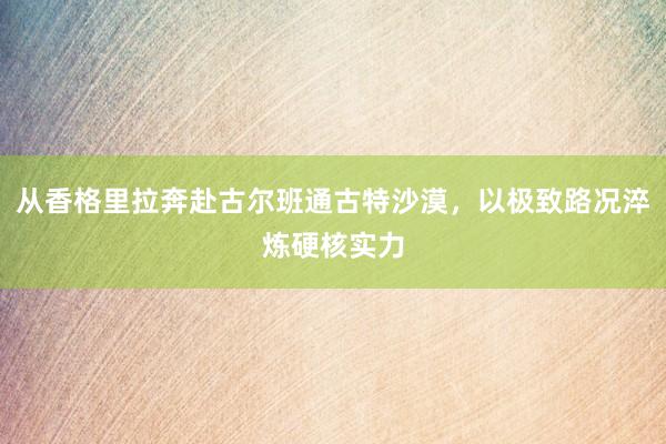 从香格里拉奔赴古尔班通古特沙漠，以极致路况淬炼硬核实力