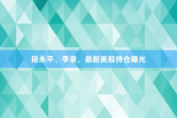 段永平、李录，最新美股持仓曝光