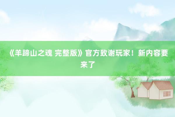 《羊蹄山之魂 完整版》官方致谢玩家！新内容要来了
