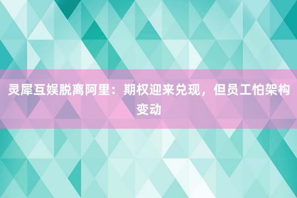 灵犀互娱脱离阿里：期权迎来兑现，但员工怕架构变动