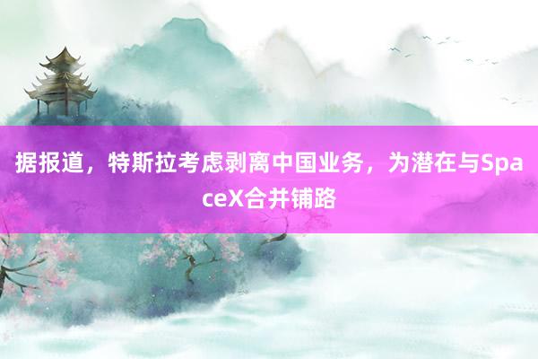 据报道，特斯拉考虑剥离中国业务，为潜在与SpaceX合并铺路