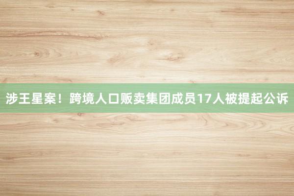 涉王星案！跨境人口贩卖集团成员17人被提起公诉