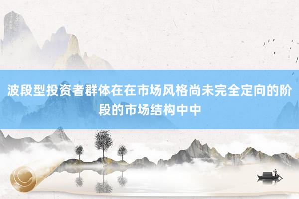 波段型投资者群体在在市场风格尚未完全定向的阶段的市场结构中中