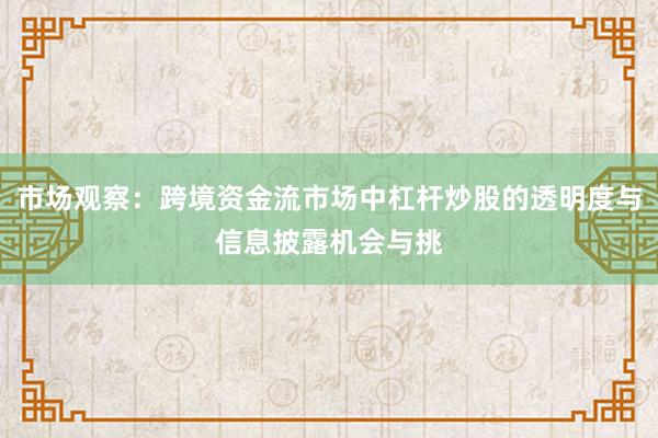 市场观察：跨境资金流市场中杠杆炒股的透明度与信息披露机会与挑