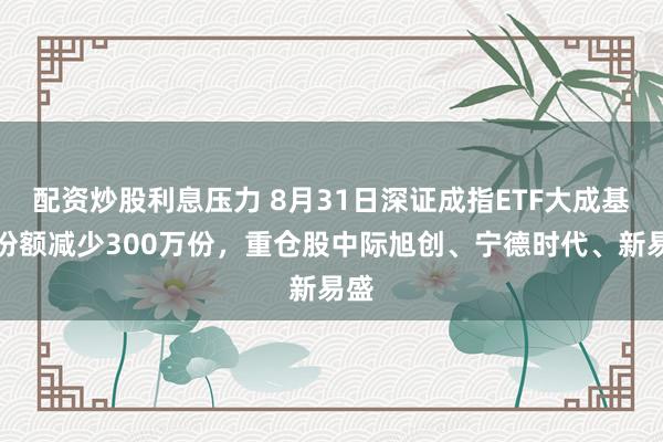 配资炒股利息压力 8月31日深证成指ETF大成基金份额减少300万份，重仓股中际旭创、宁德时代、新易盛