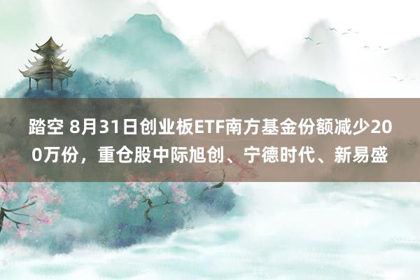 踏空 8月31日创业板ETF南方基金份额减少200万份，重仓股中际旭创、宁德时代、新易盛