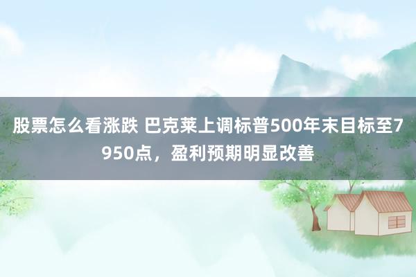 股票怎么看涨跌 巴克莱上调标普500年末目标至7950点，盈利预期明显改善