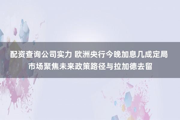 配资查询公司实力 欧洲央行今晚加息几成定局 市场聚焦未来政策路径与拉加德去留