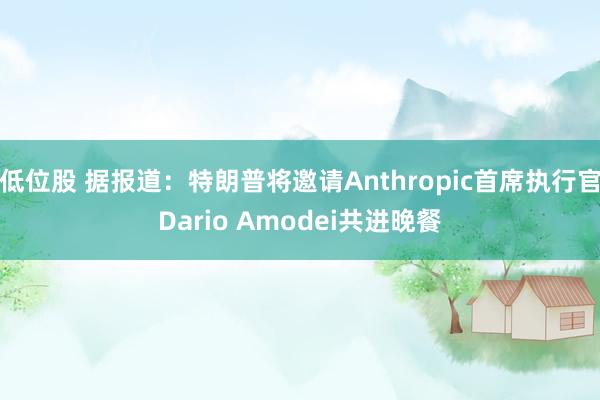 低位股 据报道：特朗普将邀请Anthropic首席执行官Dario Amodei共进晚餐